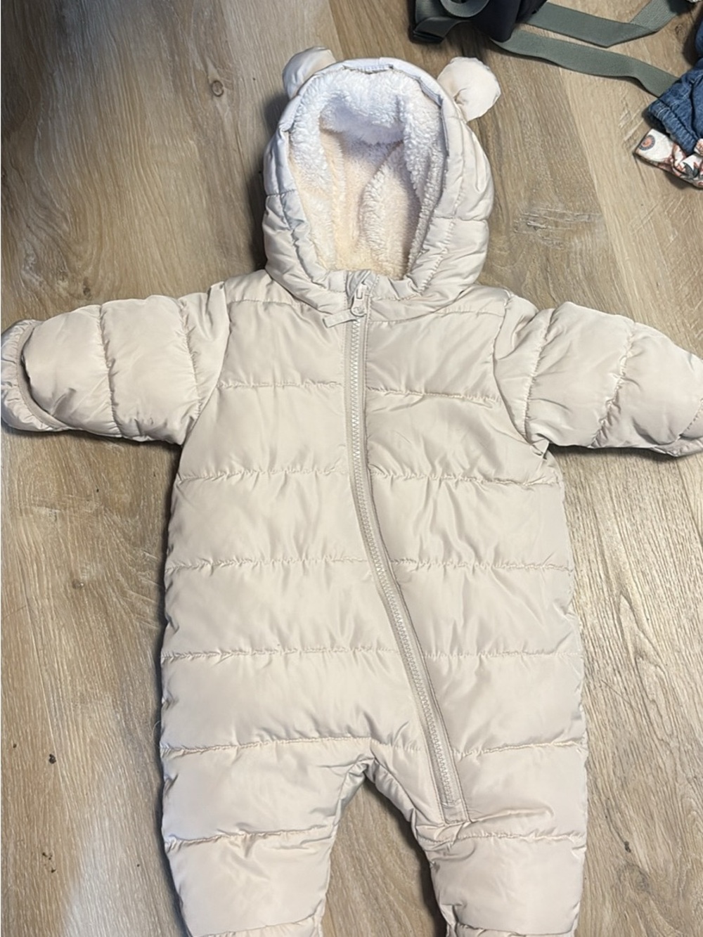 H&M Cream Puffer Baby One-Piece with Hood